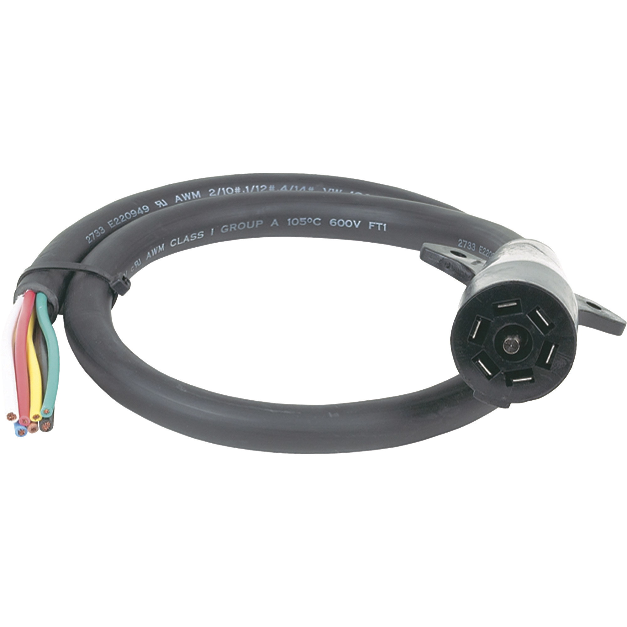 Hopkins Towing Solutions 7 RV Blade Molded Trailer Wiring Connectors, 8ft., Trailer Side, Model# 20146